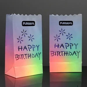 Luminary "Happy Birthday" Bags for LED Candles Printed