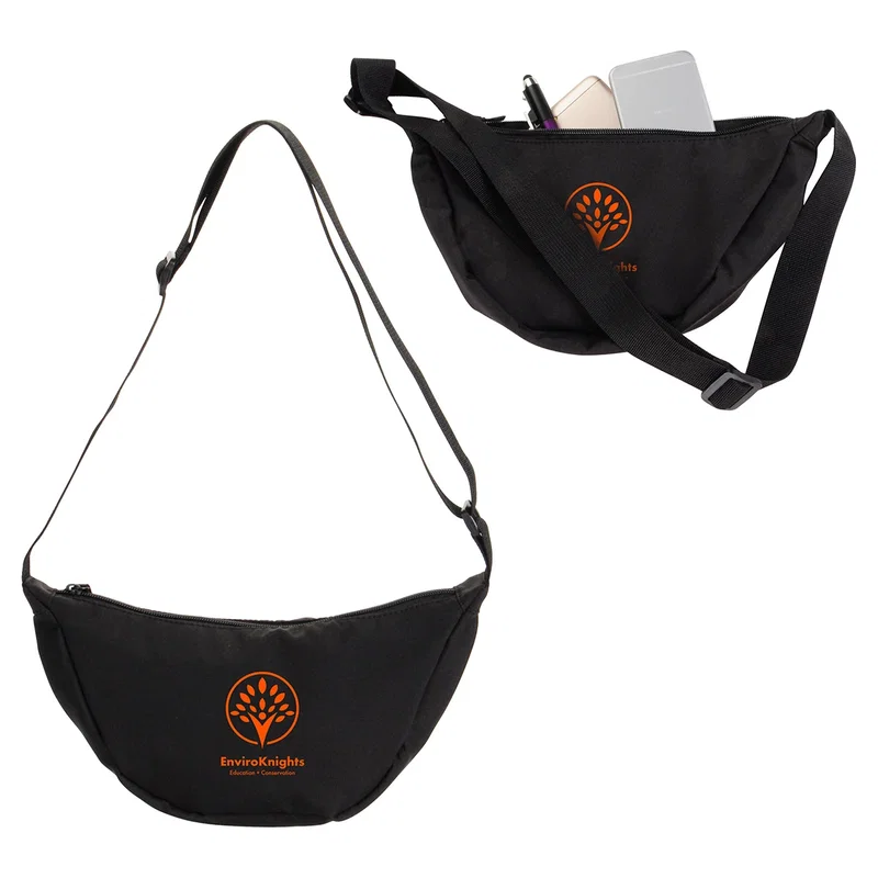 Custom Lune Microfiber Waist Bag, front view of the branded waist bag