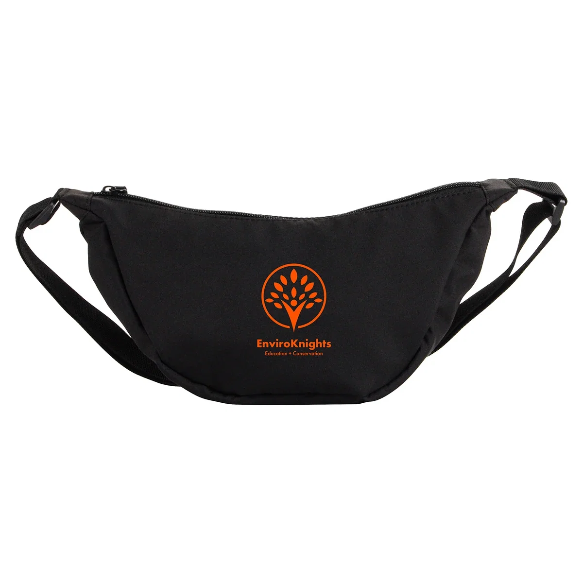Promotional Lune Microfiber Waist Bag worn around the waist, waist bag in use