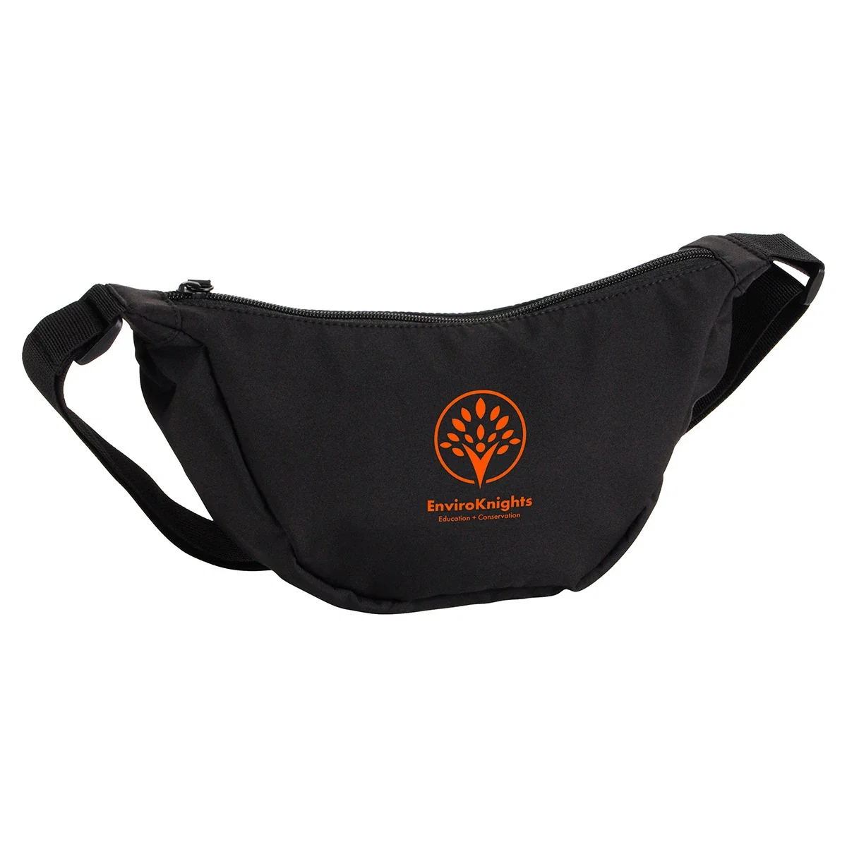 Side profile of the branded Lune Microfiber Waist Bag