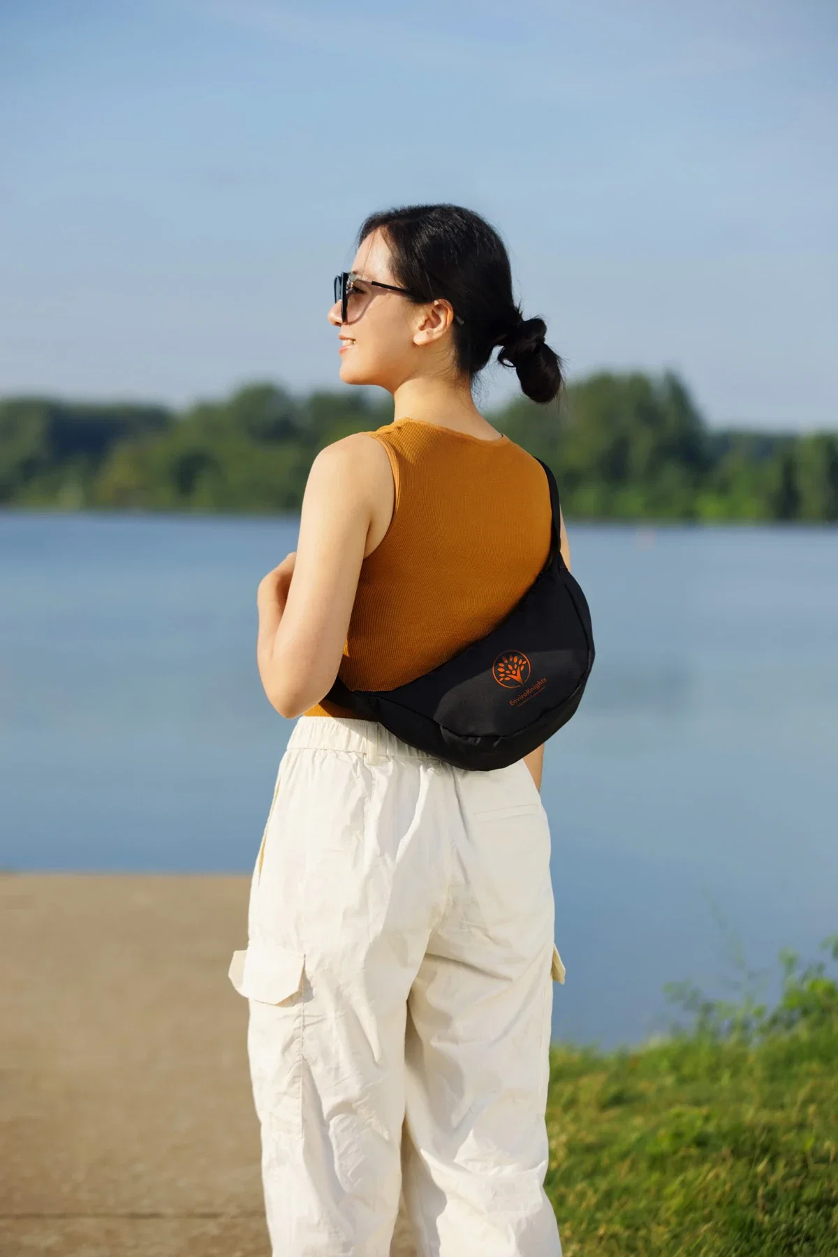 Lune Microfiber Waist Bag being worn