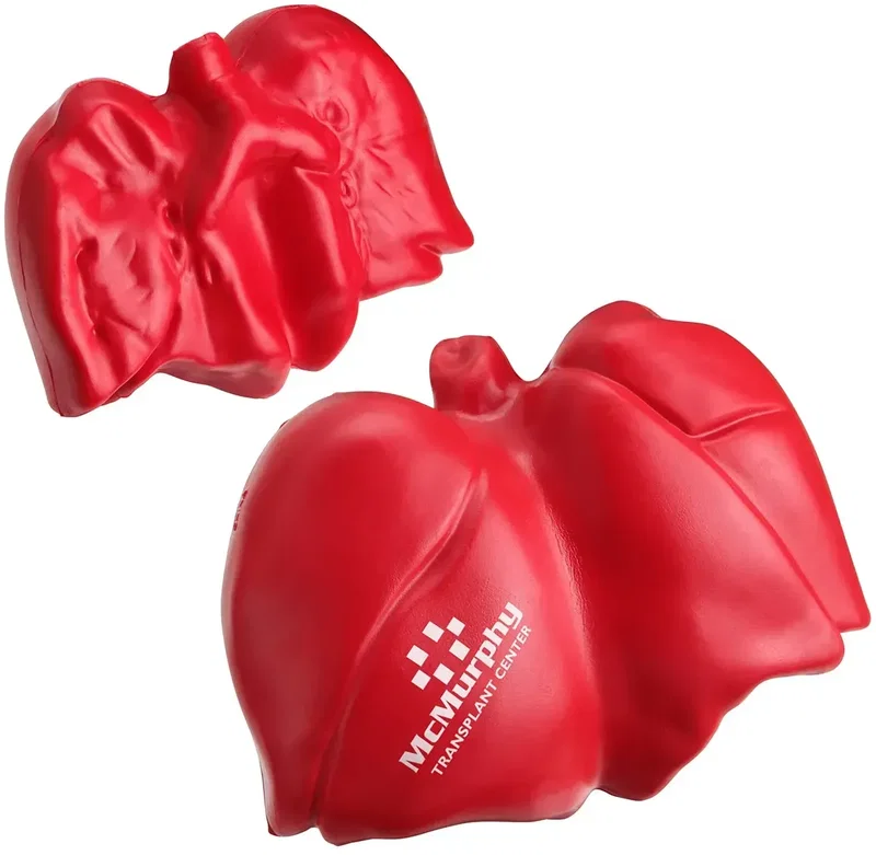 Lungs Stress Reliever, custom human-lungs foam squeeze toy for branded respiratory logo giveaways