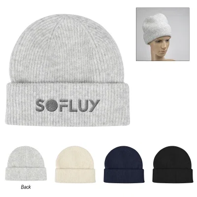 Folded cuff detail along the beanie brim