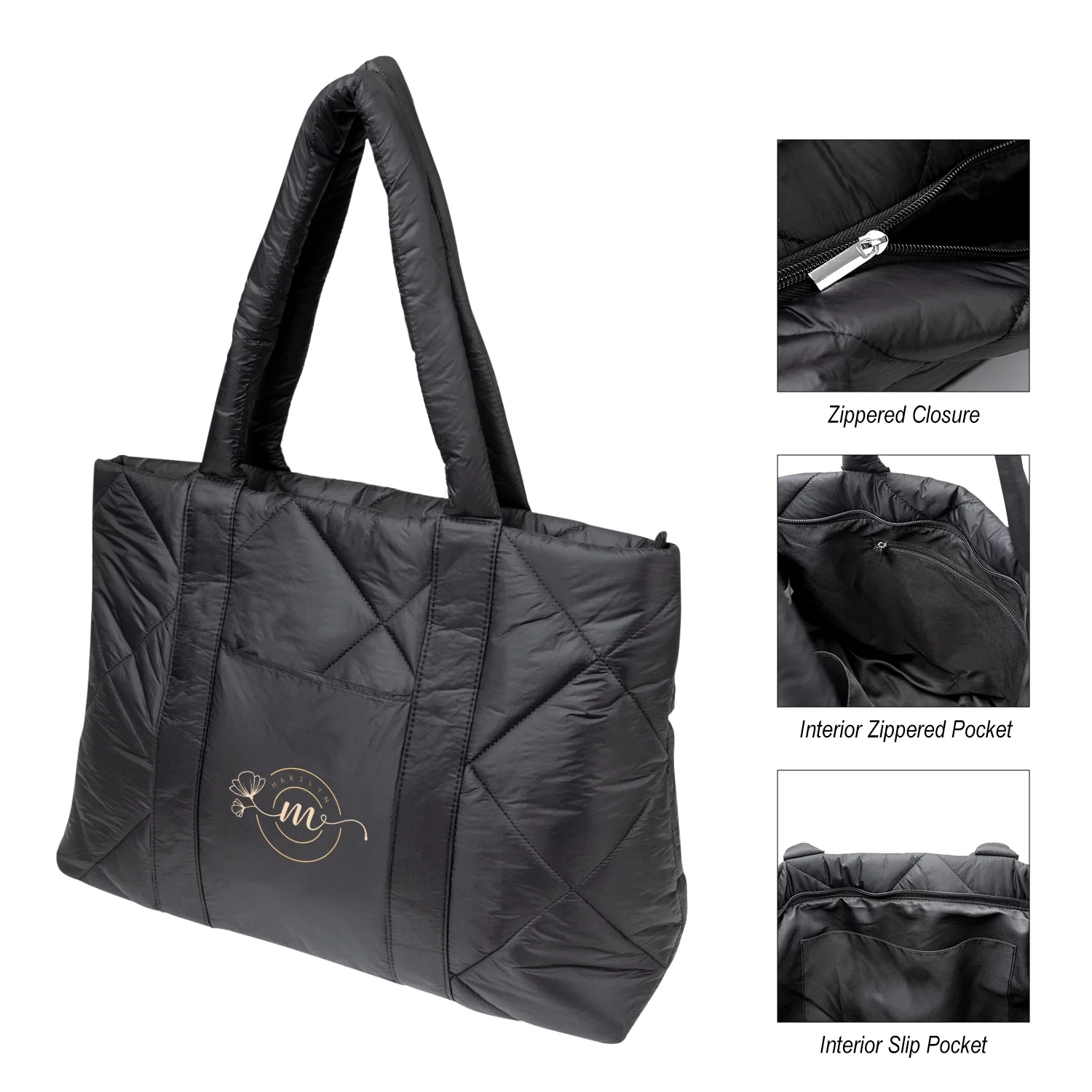 Bag opened to show the wide main compartment