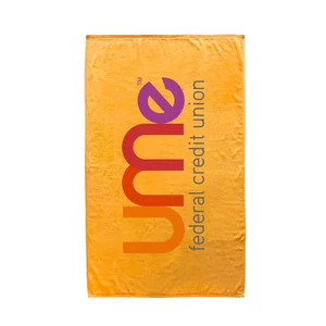 USA Grown Cotton Beach Towel, 35" x 60" Terry Velour, 4-Color Imprint