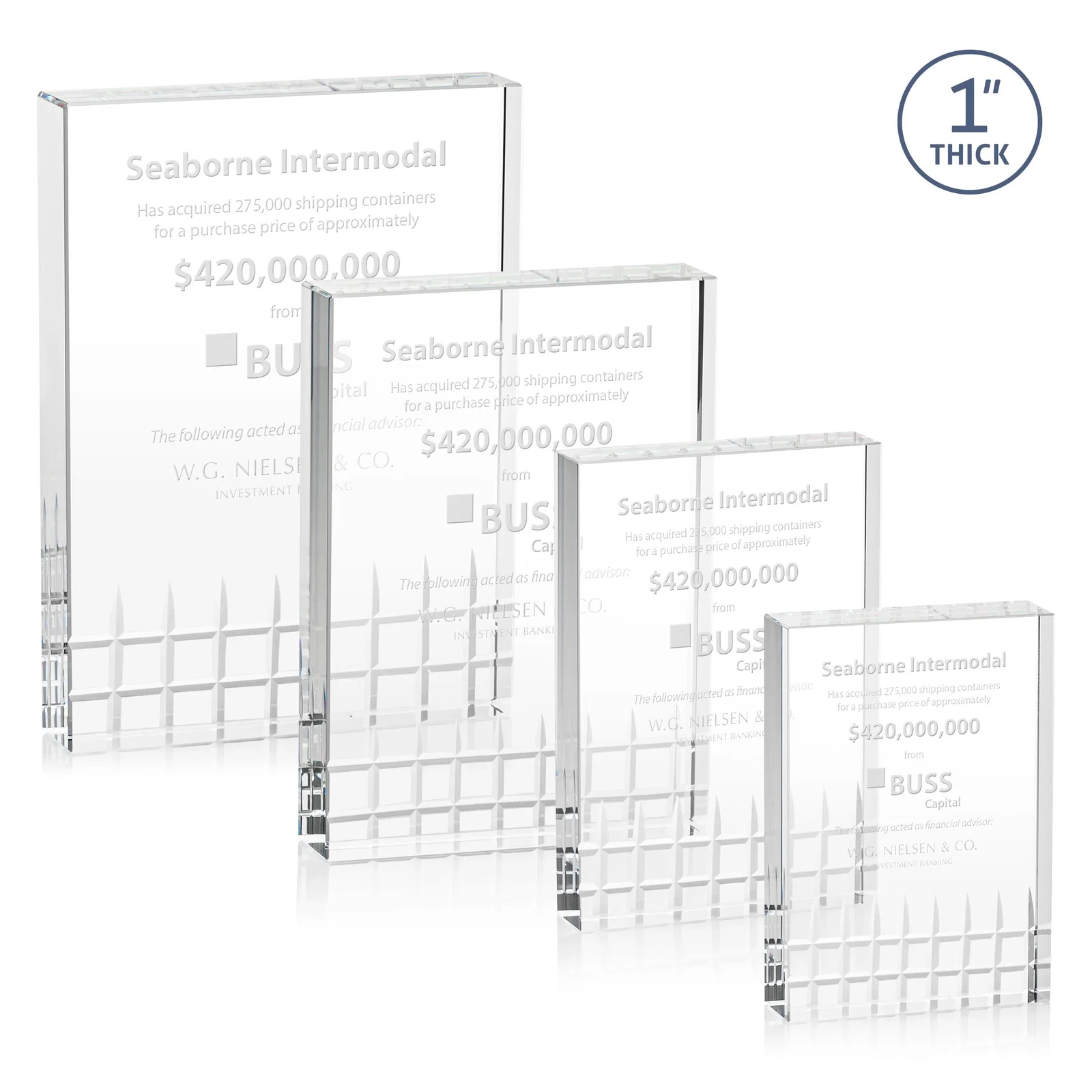 Custom Optical Crystal Rectangle Award, awards for employee recognition