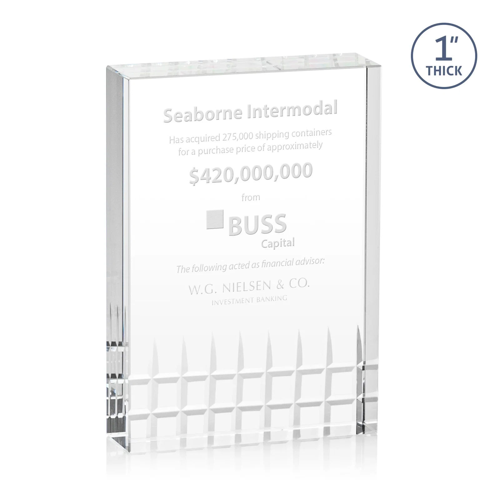 Custom Optical Crystal Rectangle Award, awards for corporate award ceremonies