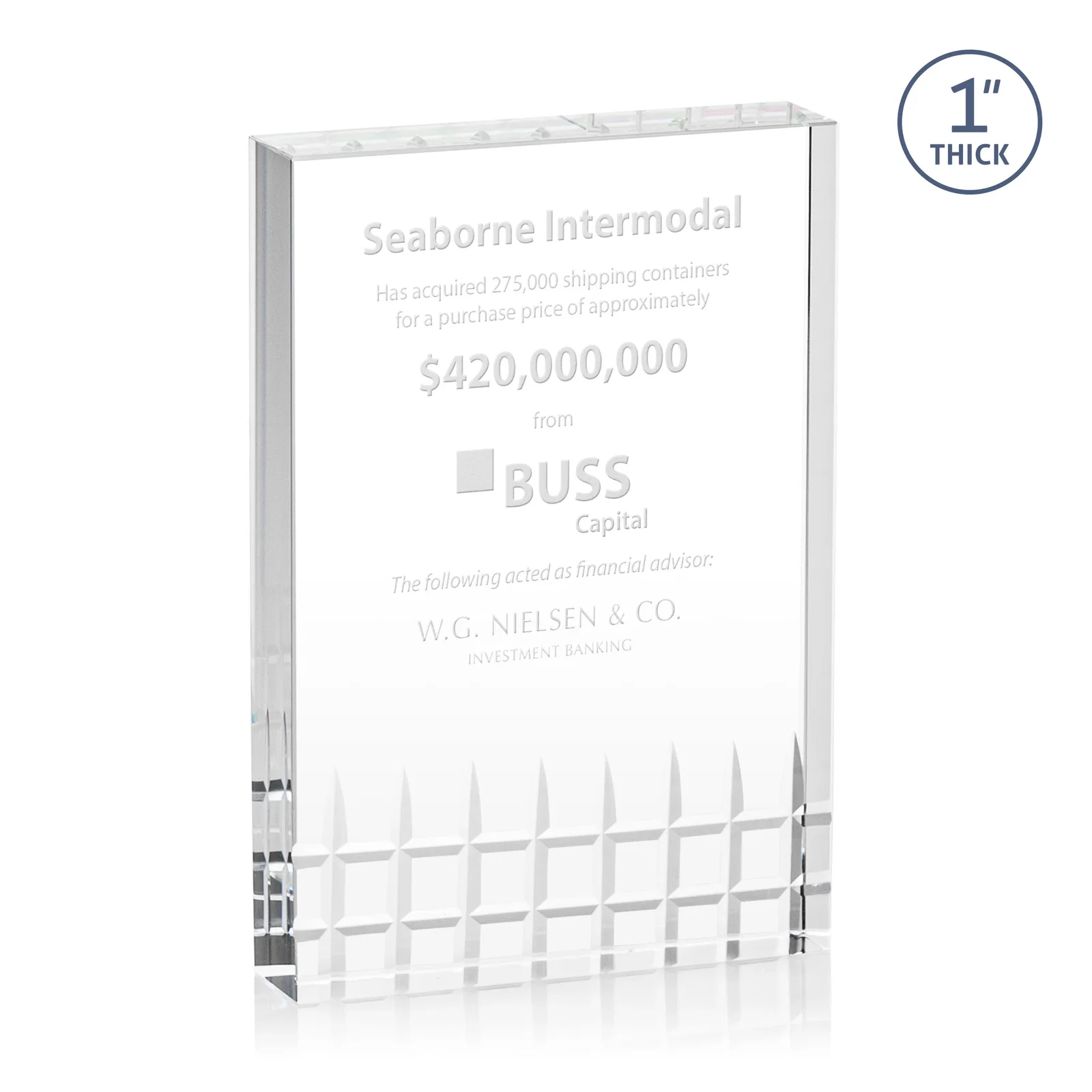 Custom Optical Crystal Rectangle Award, awards for service anniversary gifts