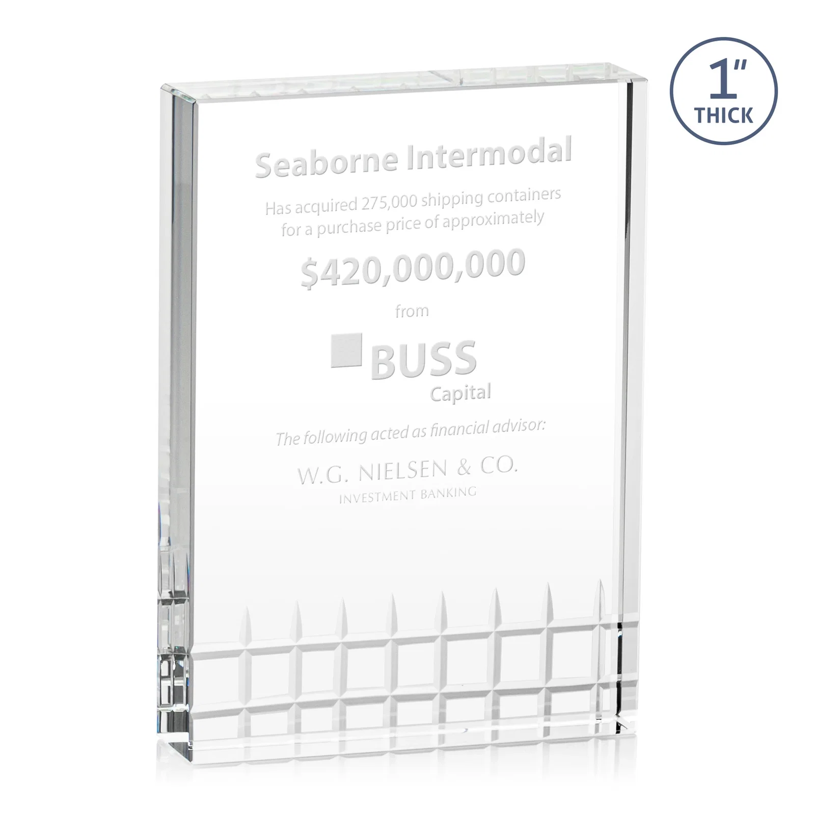 Custom Optical Crystal Rectangle Award, awards for sales achievement awards