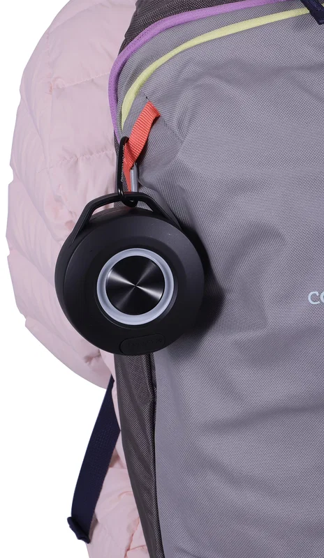 Bottom view of the custom Lyric speaker showing the charging port