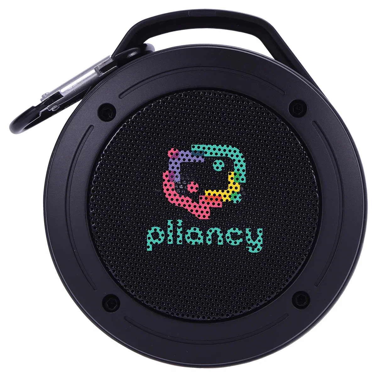 Side profile of the custom Lyric wireless speaker showing its compact waterproof housing