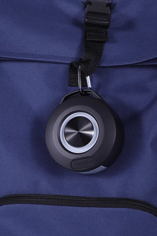 Close-up of the Lyric wireless speaker's control buttons and power switch