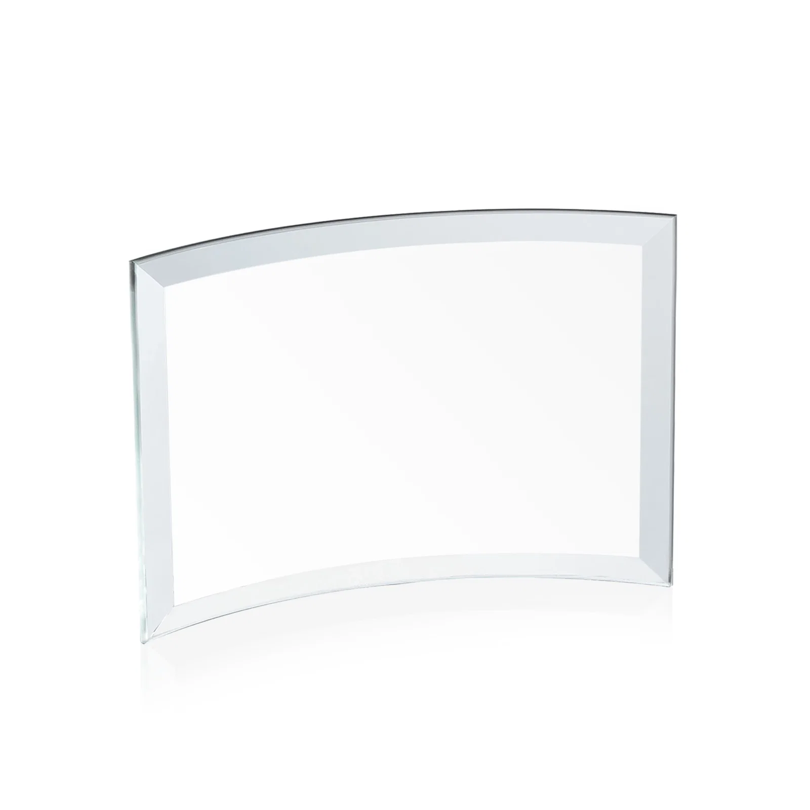 Promotional Starfire Crystal Crescent Award With Color Fused Into The Glass for retirement presentations