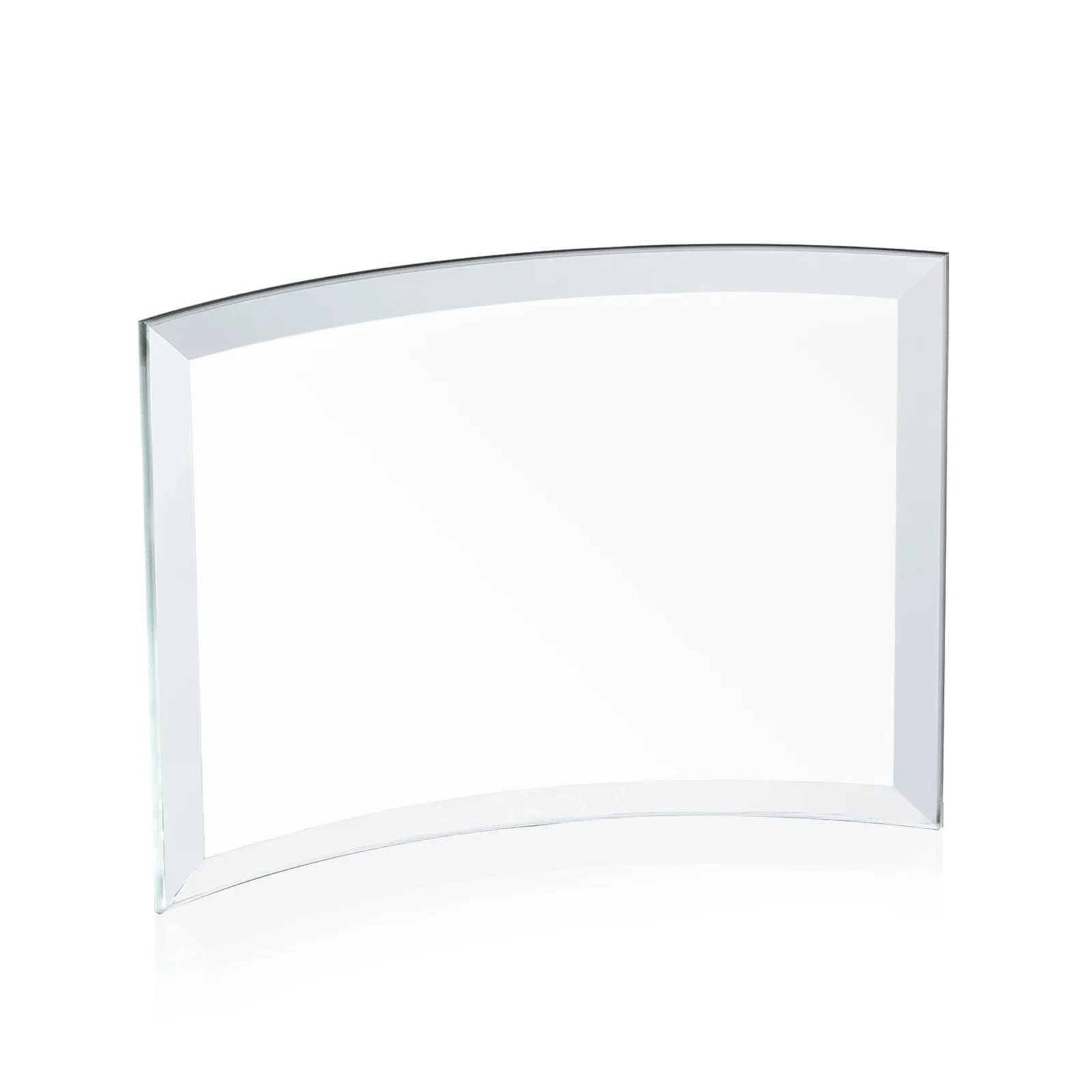 Promotional Starfire Crystal Crescent Award With Color Fused Into The Glass for team milestone celebrations