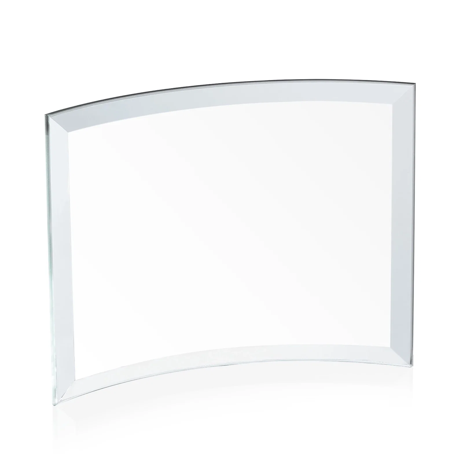 Promotional Starfire Crystal Crescent Award With Color Fused Into The Glass for graduation ceremonies