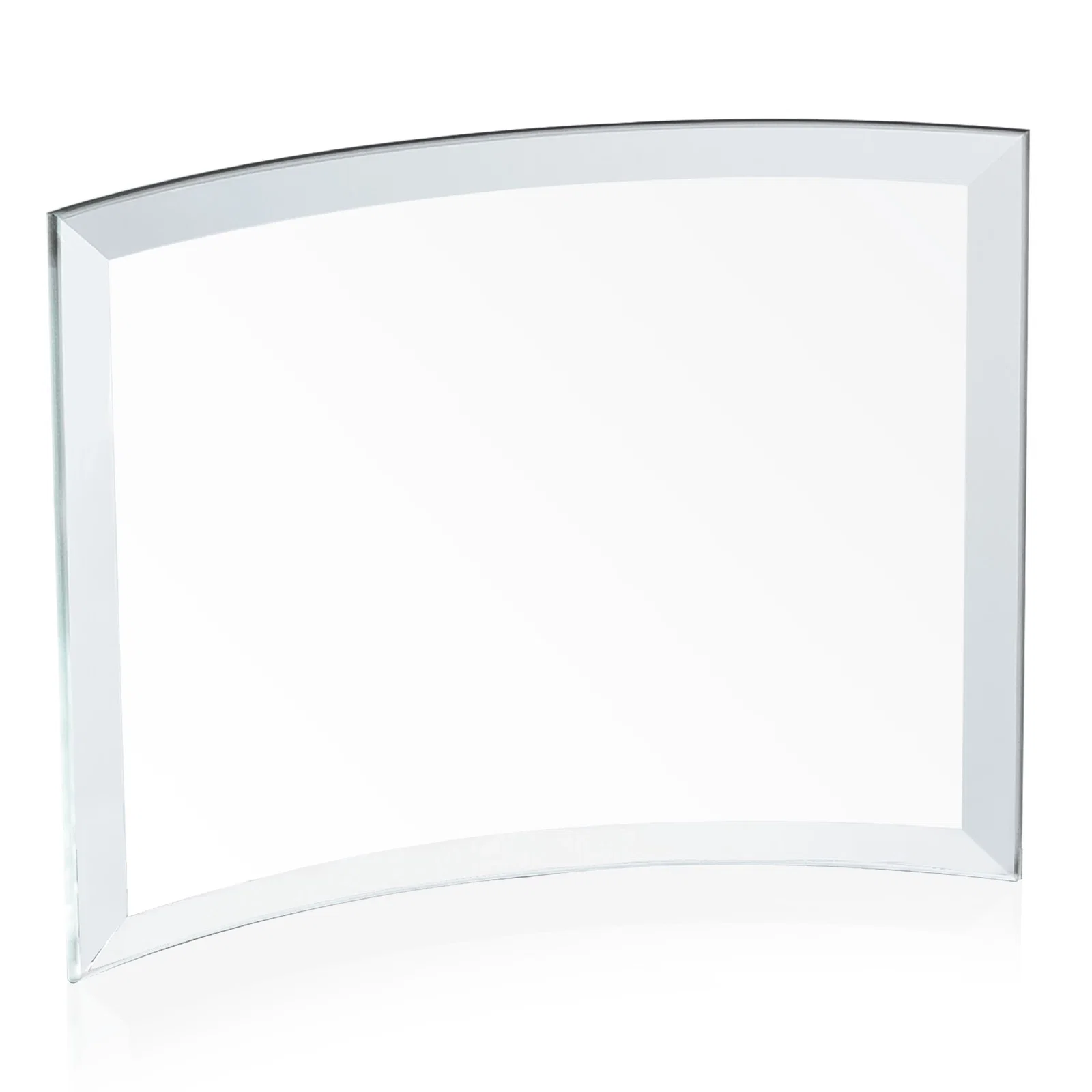 Promotional Starfire Crystal Crescent Award With Color Fused Into The Glass for safety achievement programs
