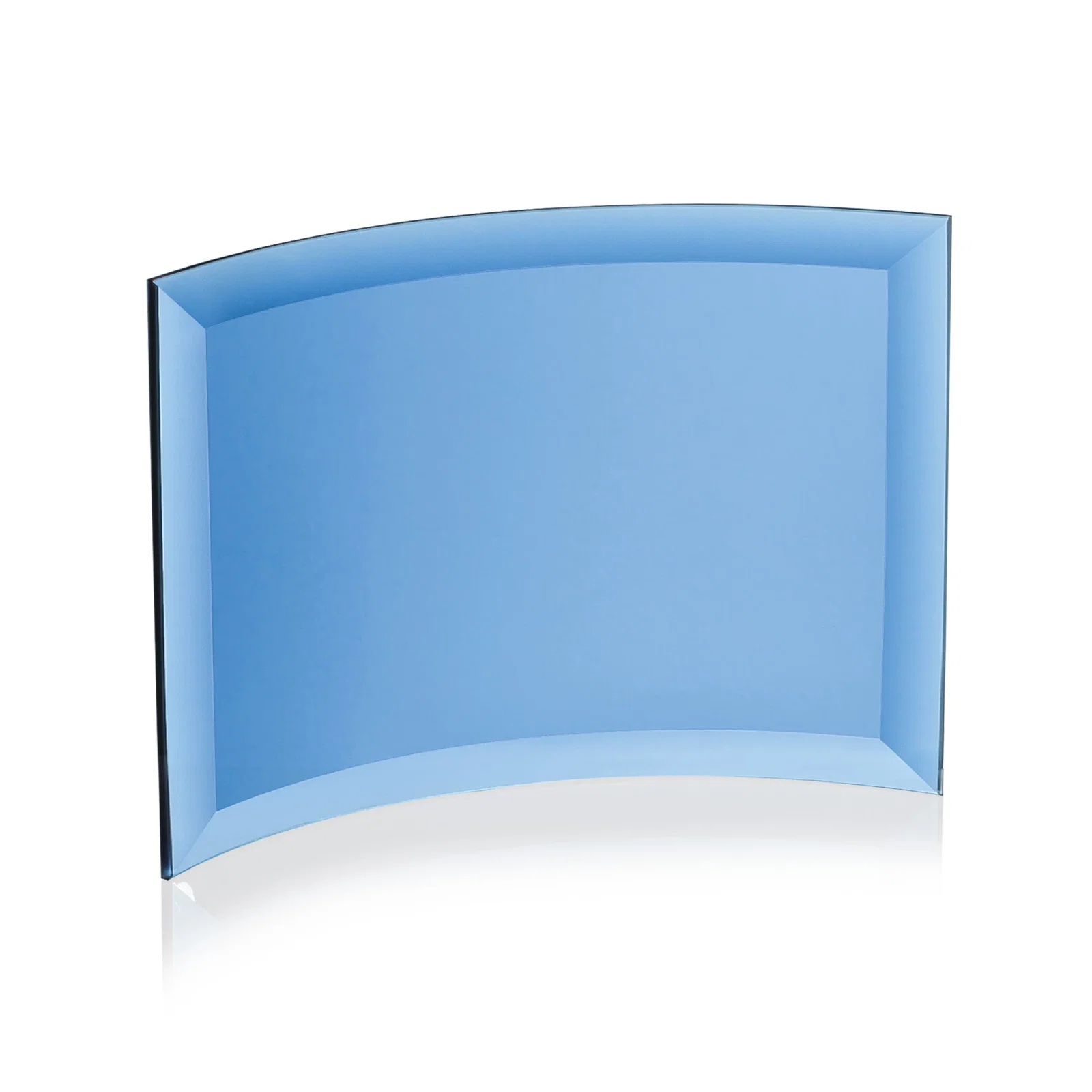 Promotional Starfire Crystal Crescent Award With Color Fused Into The Glass for dealer and partner awards