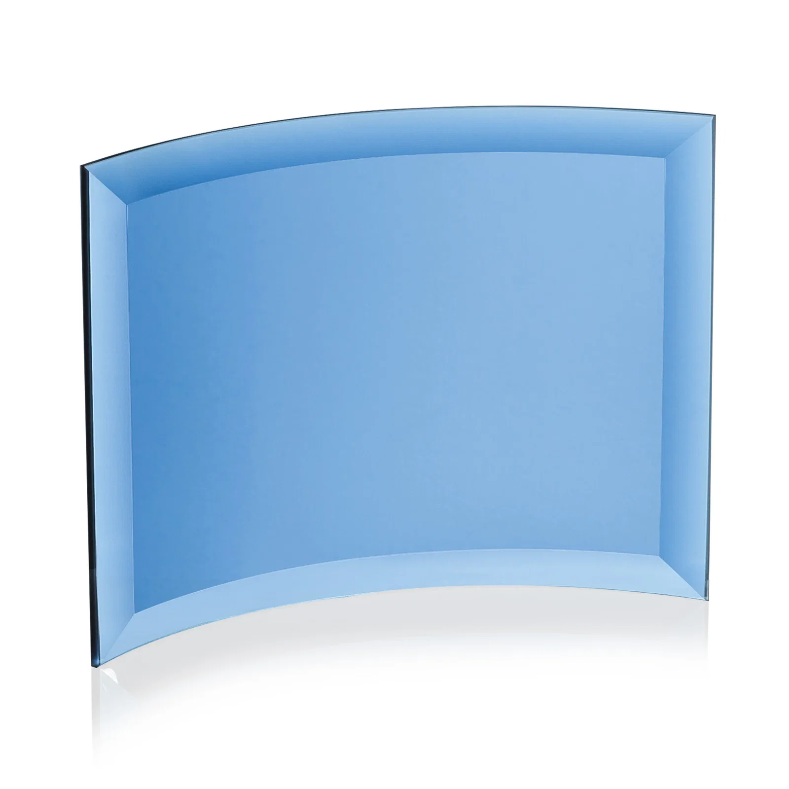 Promotional Starfire Crystal Crescent Award With Color Fused Into The Glass for company anniversary events