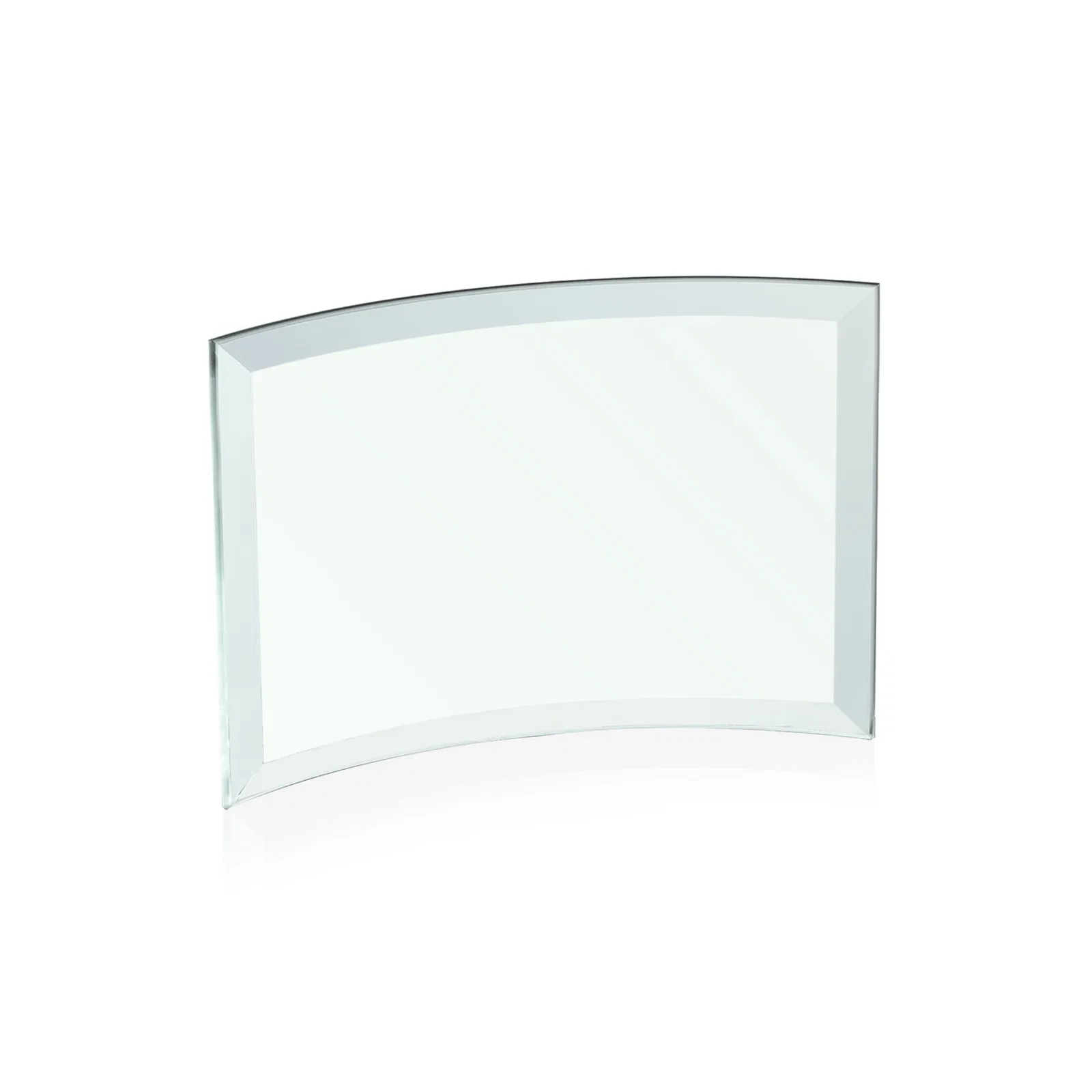 Branded Starfire Crystal Crescent Award With Color Fused Into The Glass for team milestone celebrations