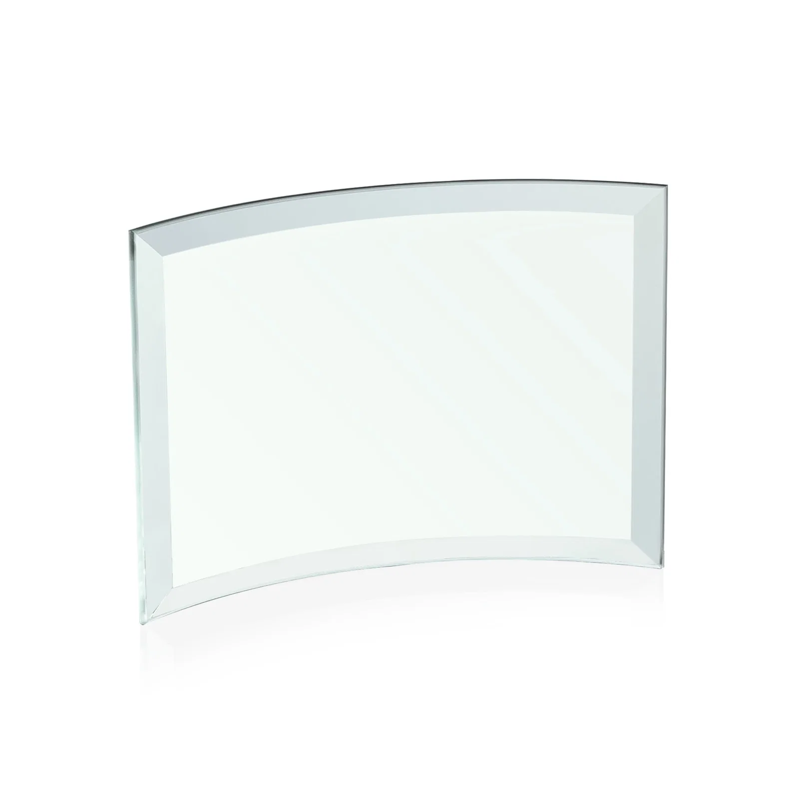 Branded Starfire Crystal Crescent Award With Color Fused Into The Glass for donor appreciation