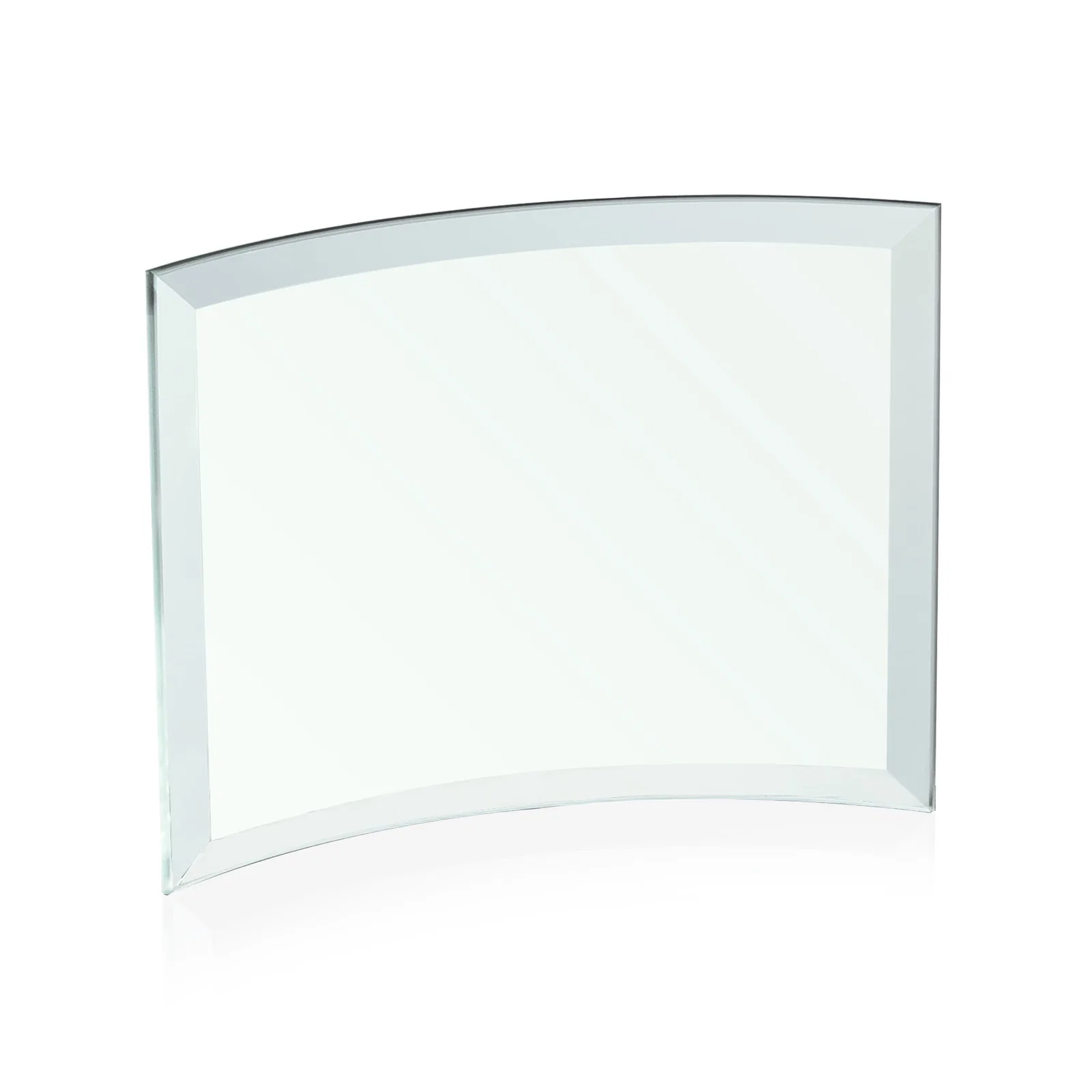 Branded Starfire Crystal Crescent Award With Color Fused Into The Glass for graduation ceremonies