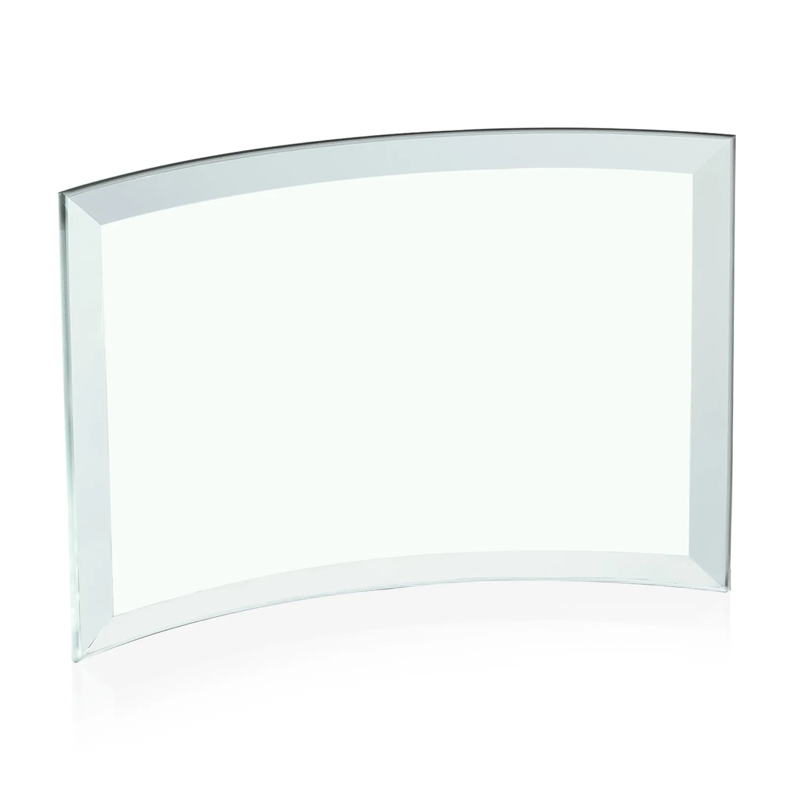 Branded Starfire Crystal Crescent Award With Color Fused Into The Glass for safety achievement programs