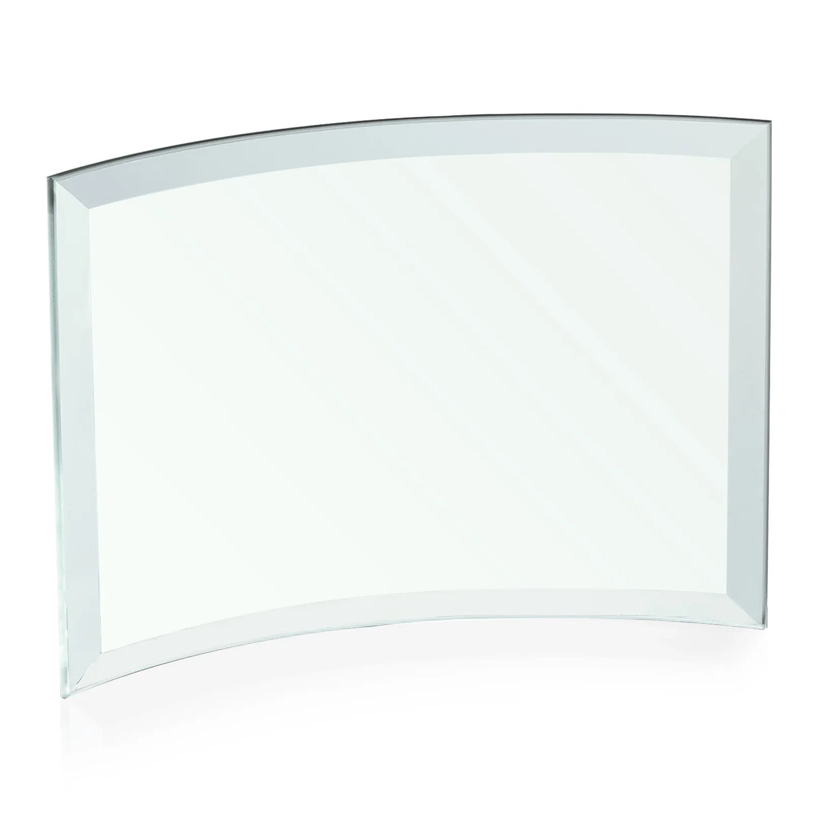 Branded Starfire Crystal Crescent Award With Color Fused Into The Glass for volunteer appreciation