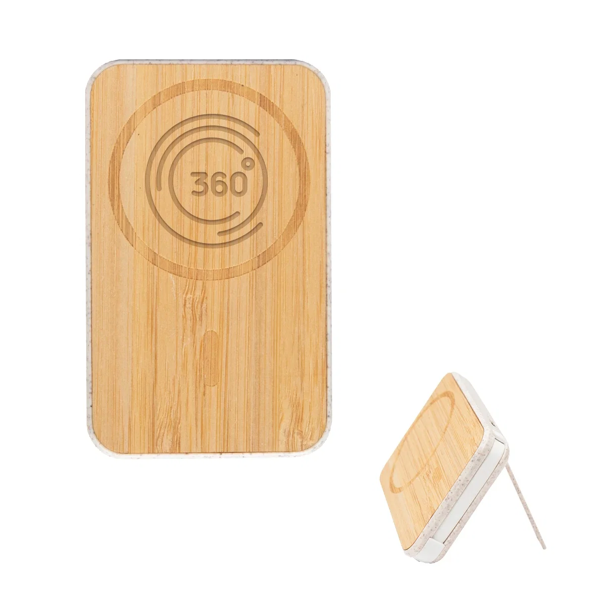 Natural wood grain across the front panel