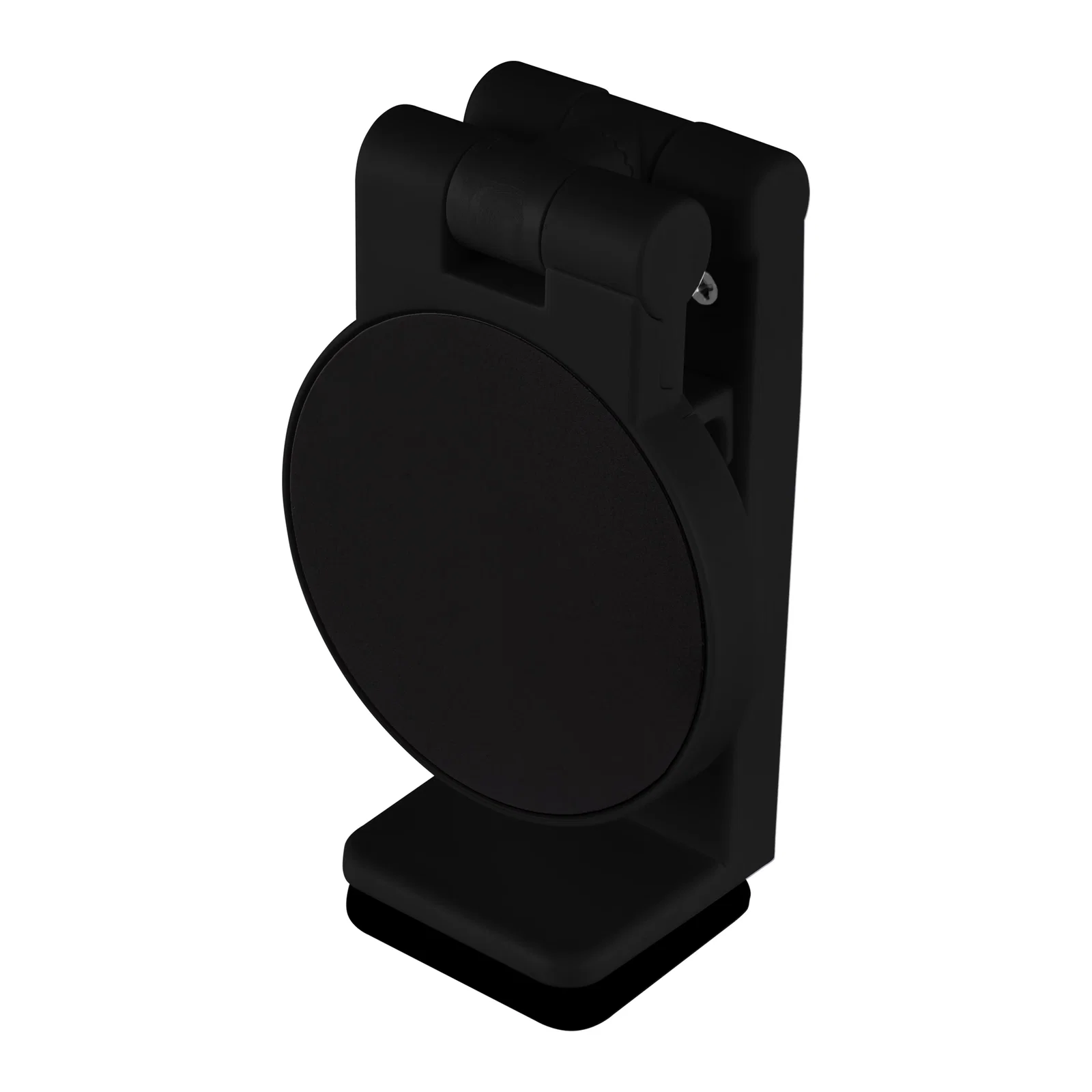 Clamp opened to grip the edge of a seat back