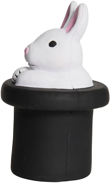 Magic White Rabbit in Top Hat Stress Reliever — view 3