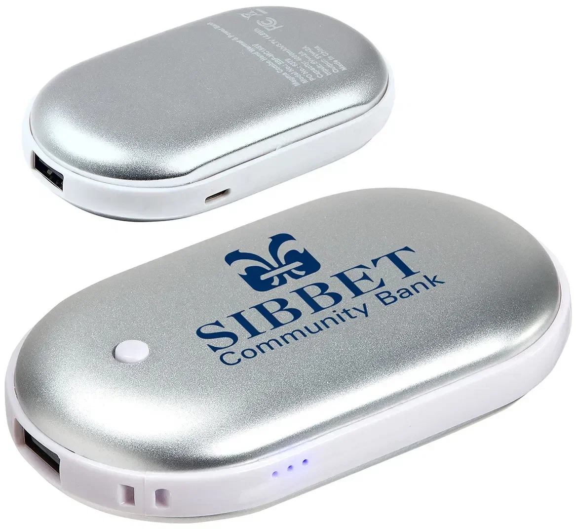 Custom Magma Hand Warmer 4000mAh power bank, front view of the branded two-in-one gift