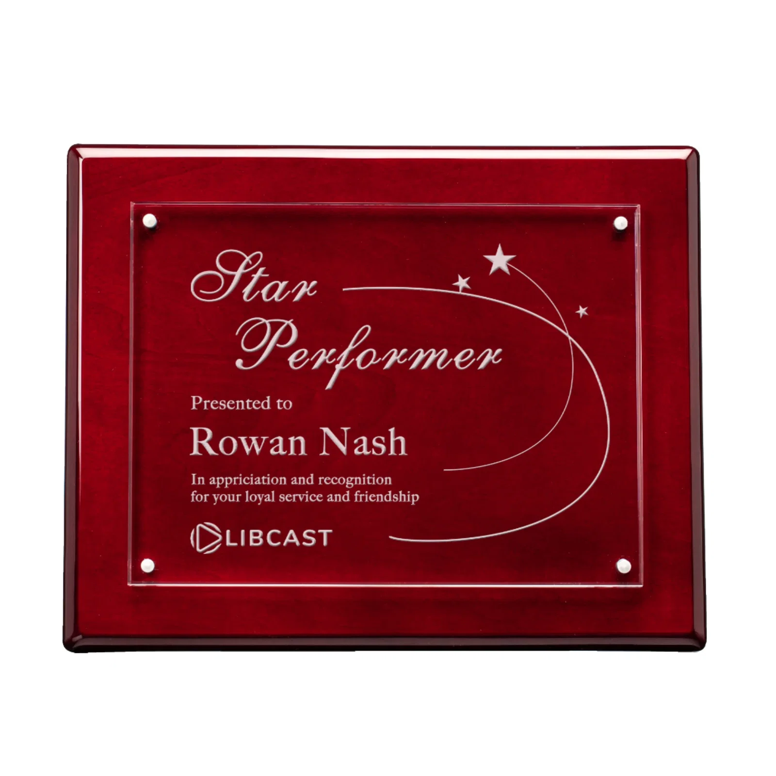 Magnet-Mounted Floating Acrylic Plaque on Rosewood — view 11