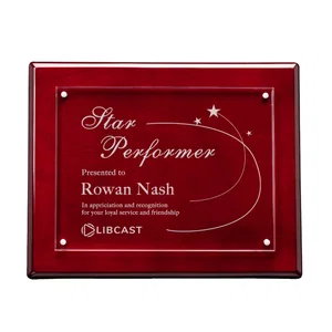 Magnet-Mounted Floating Acrylic Plaque on Rosewood
