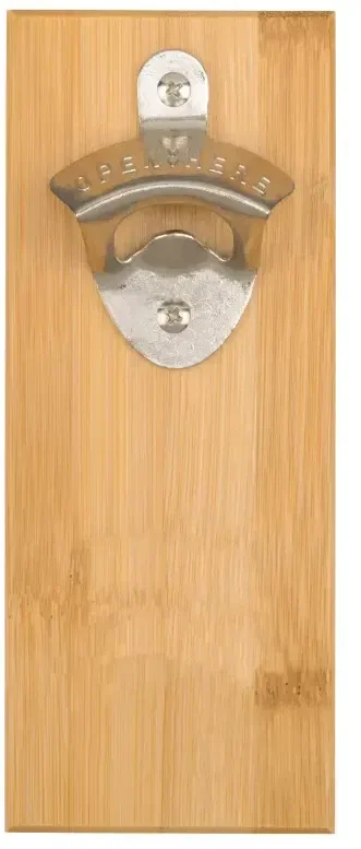 Bamboo Magnetic Wall Mounted Bottle Opener — view 2