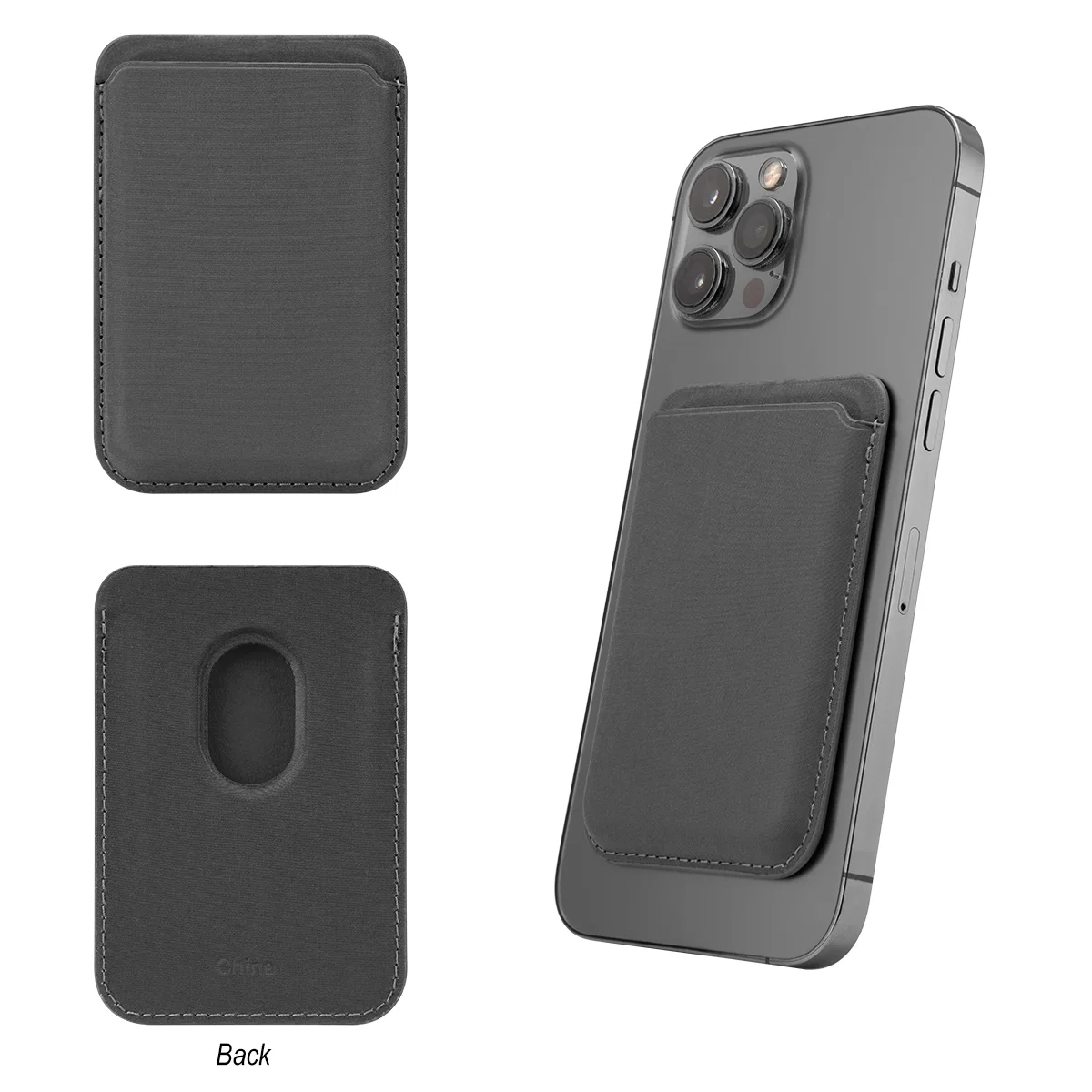 Snapped onto the back of a handset for card storage