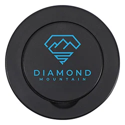 Magnetic ring phone grip held one-handed, custom branded promotional phone grip and stand