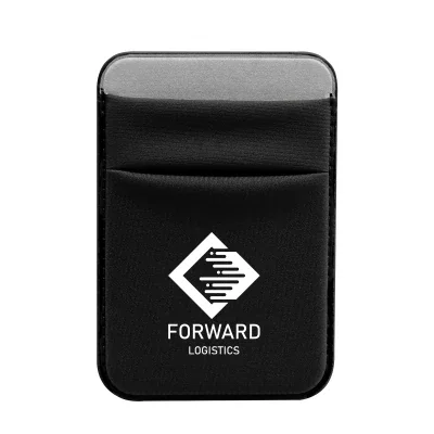 Magnetic phone wallet that stretches to hold cards