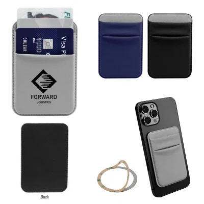 Wallet shown attached to the back of a phone