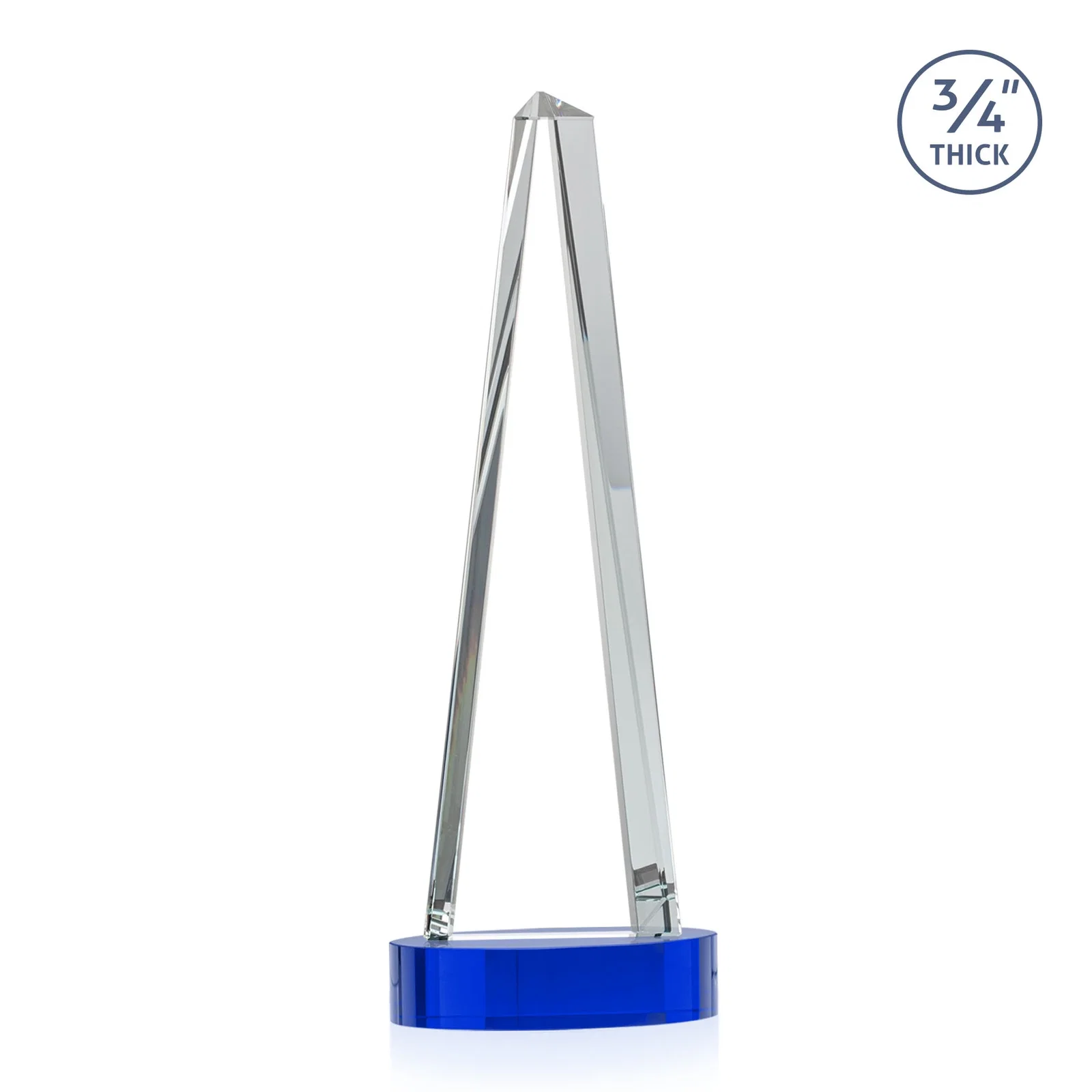 Personalized Starfire Crystal Tower Award, 3/4 Inch Thick, Alberton Base, with your logo for sales achievement awards