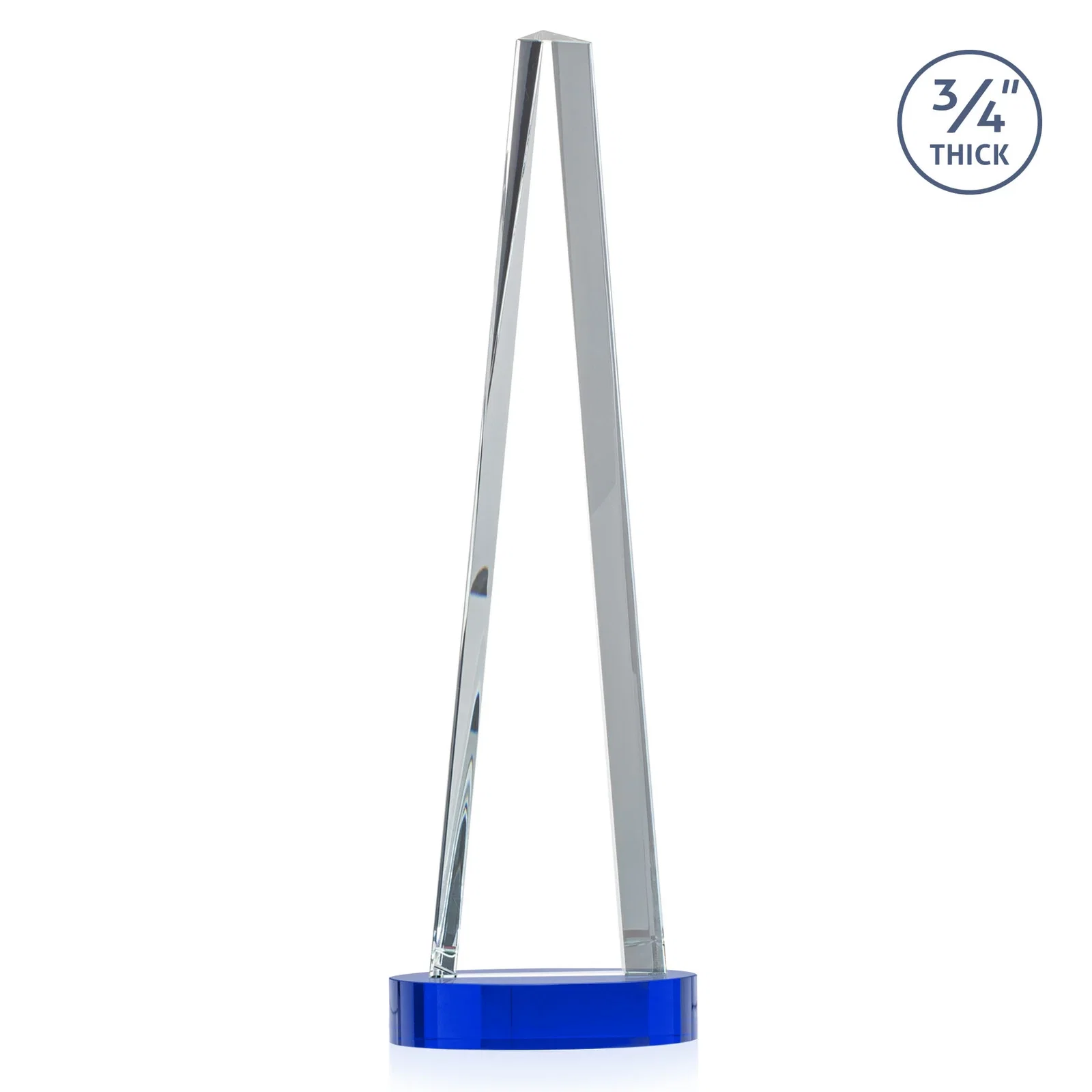 Personalized Starfire Crystal Tower Award, 3/4 Inch Thick, Alberton Base, with your logo for team milestone celebrations