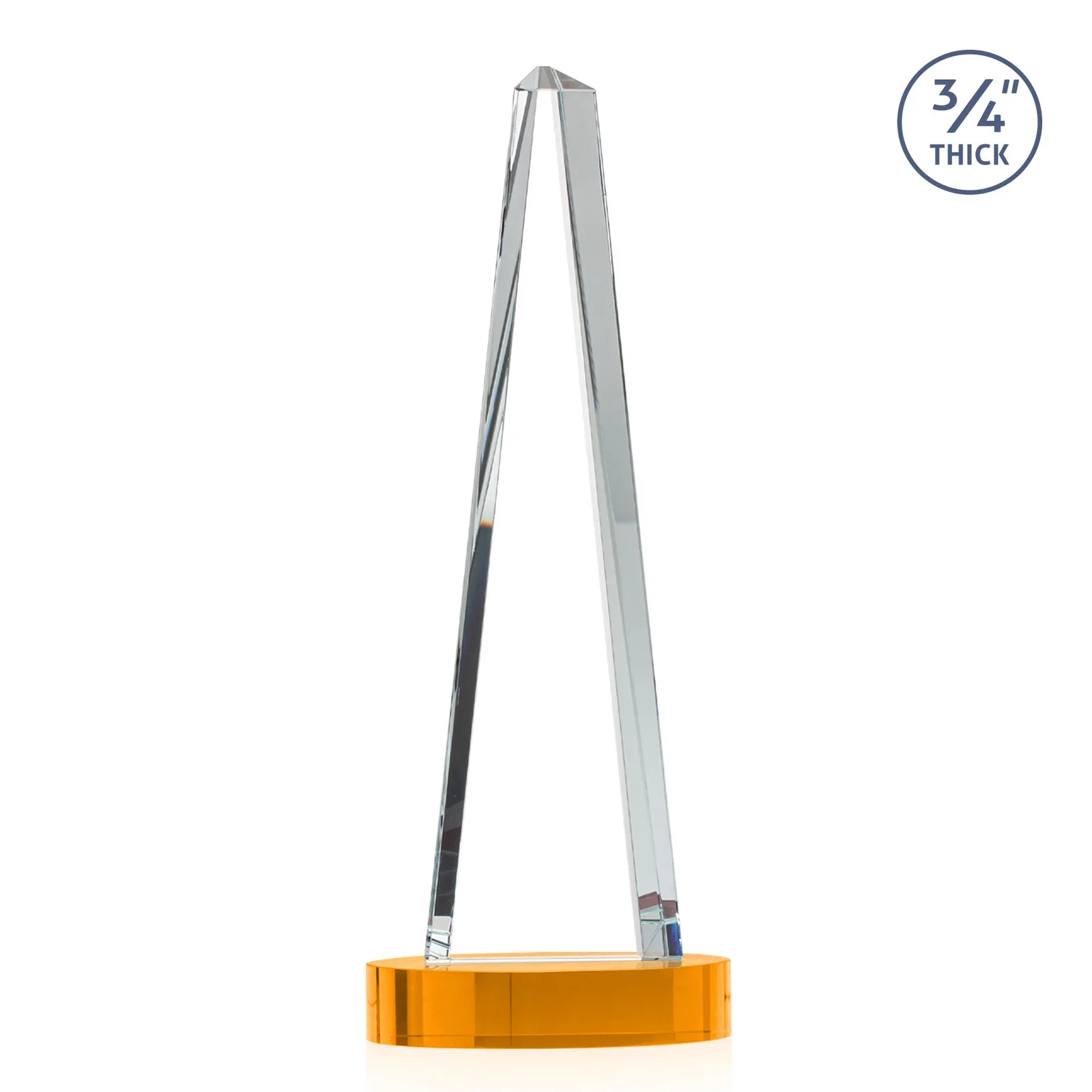 Personalized Starfire Crystal Tower Award, 3/4 Inch Thick, Alberton Base, with your logo for safety achievement programs