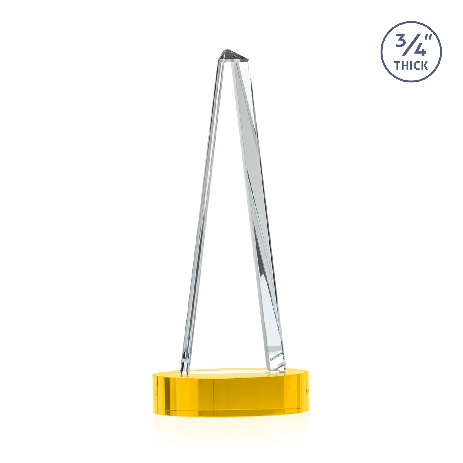 Personalized Starfire Crystal Tower Award, 3/4 Inch Thick, Alberton Base, with your logo for dealer and partner awards