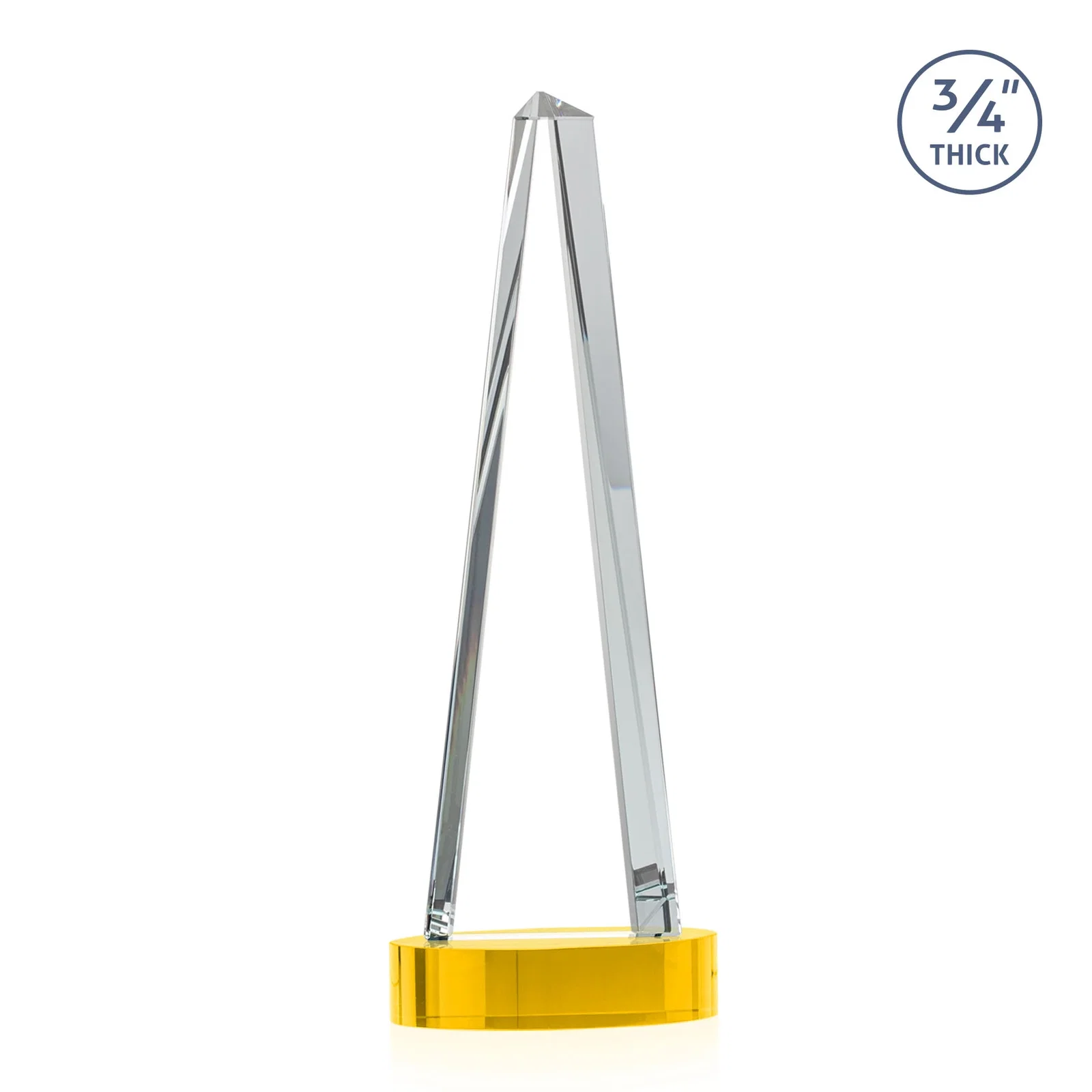 Personalized Starfire Crystal Tower Award, 3/4 Inch Thick, Alberton Base, with your logo for company anniversary events