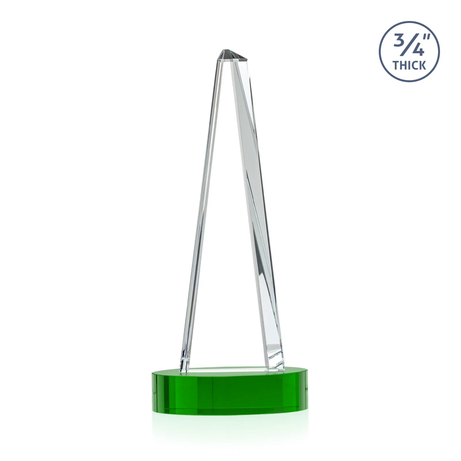 Promotional Starfire Crystal Tower Award, 3/4 Inch Thick, Alberton Base, with your logo for service anniversary gifts