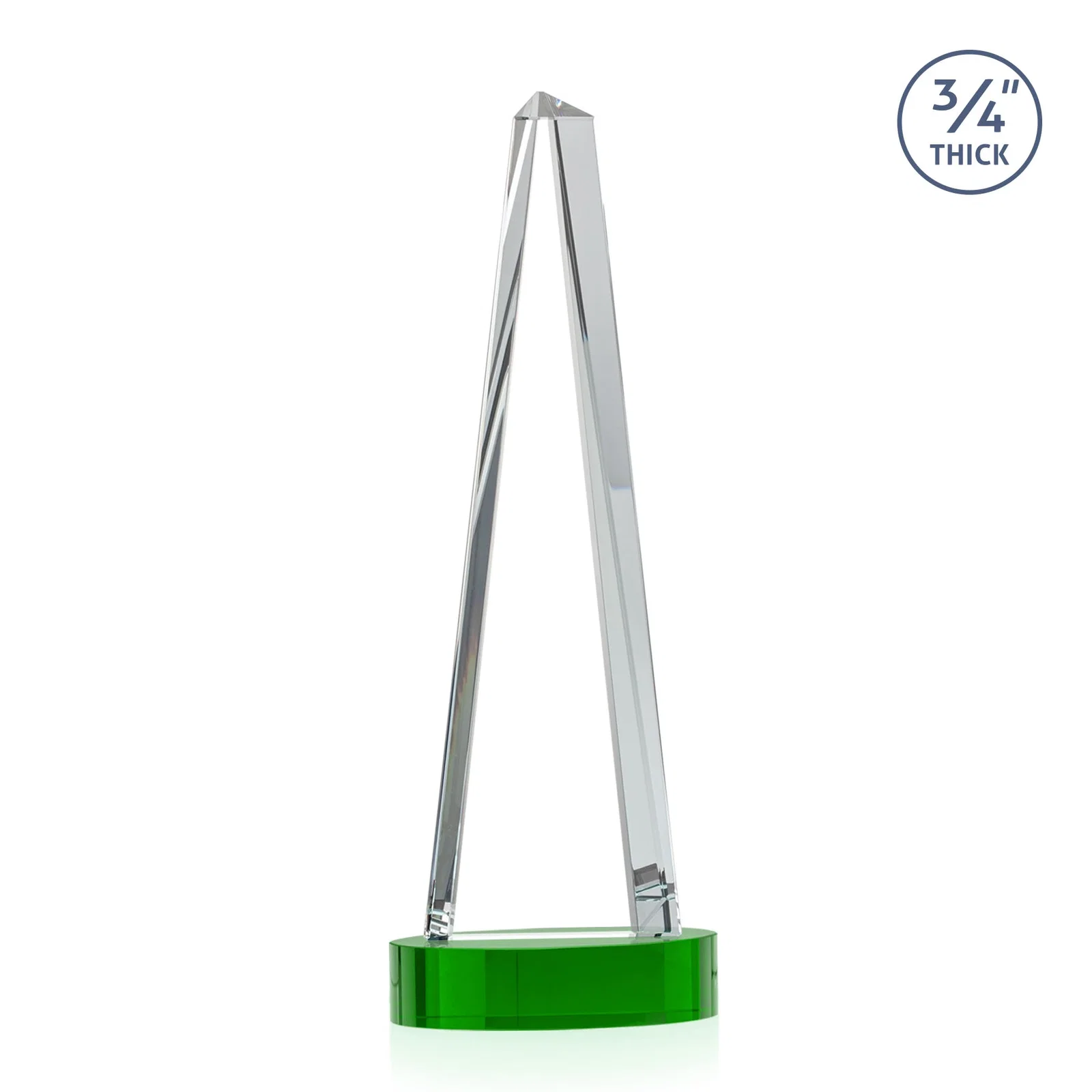 Promotional Starfire Crystal Tower Award, 3/4 Inch Thick, Alberton Base, with your logo for sales achievement awards