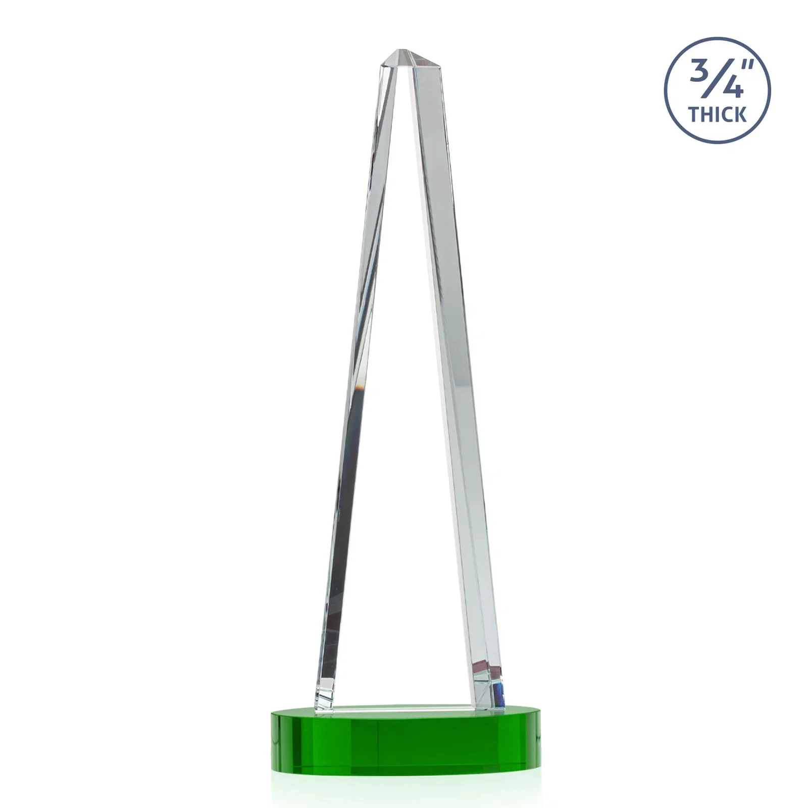 Promotional Starfire Crystal Tower Award, 3/4 Inch Thick, Alberton Base, with your logo for retirement presentations