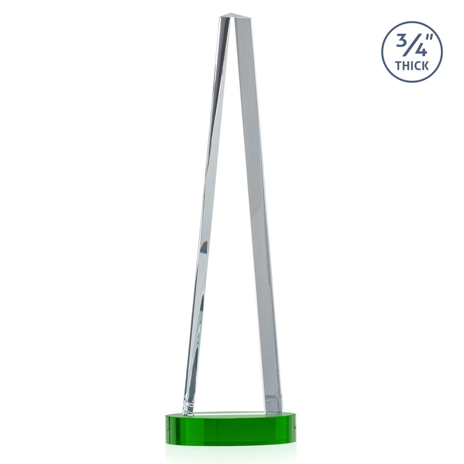 Promotional Starfire Crystal Tower Award, 3/4 Inch Thick, Alberton Base, with your logo for team milestone celebrations