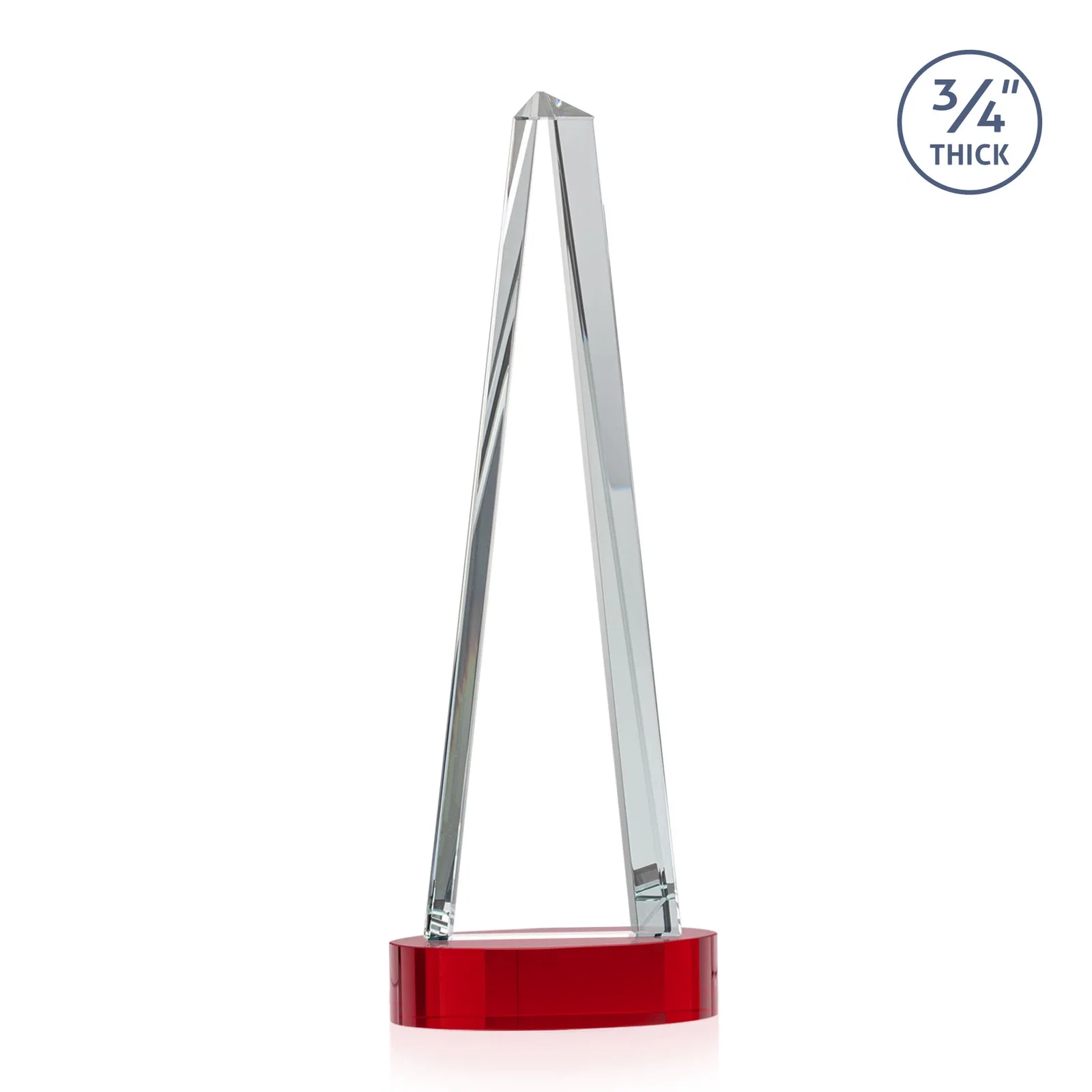 Promotional Starfire Crystal Tower Award, 3/4 Inch Thick, Alberton Base, with your logo for graduation ceremonies