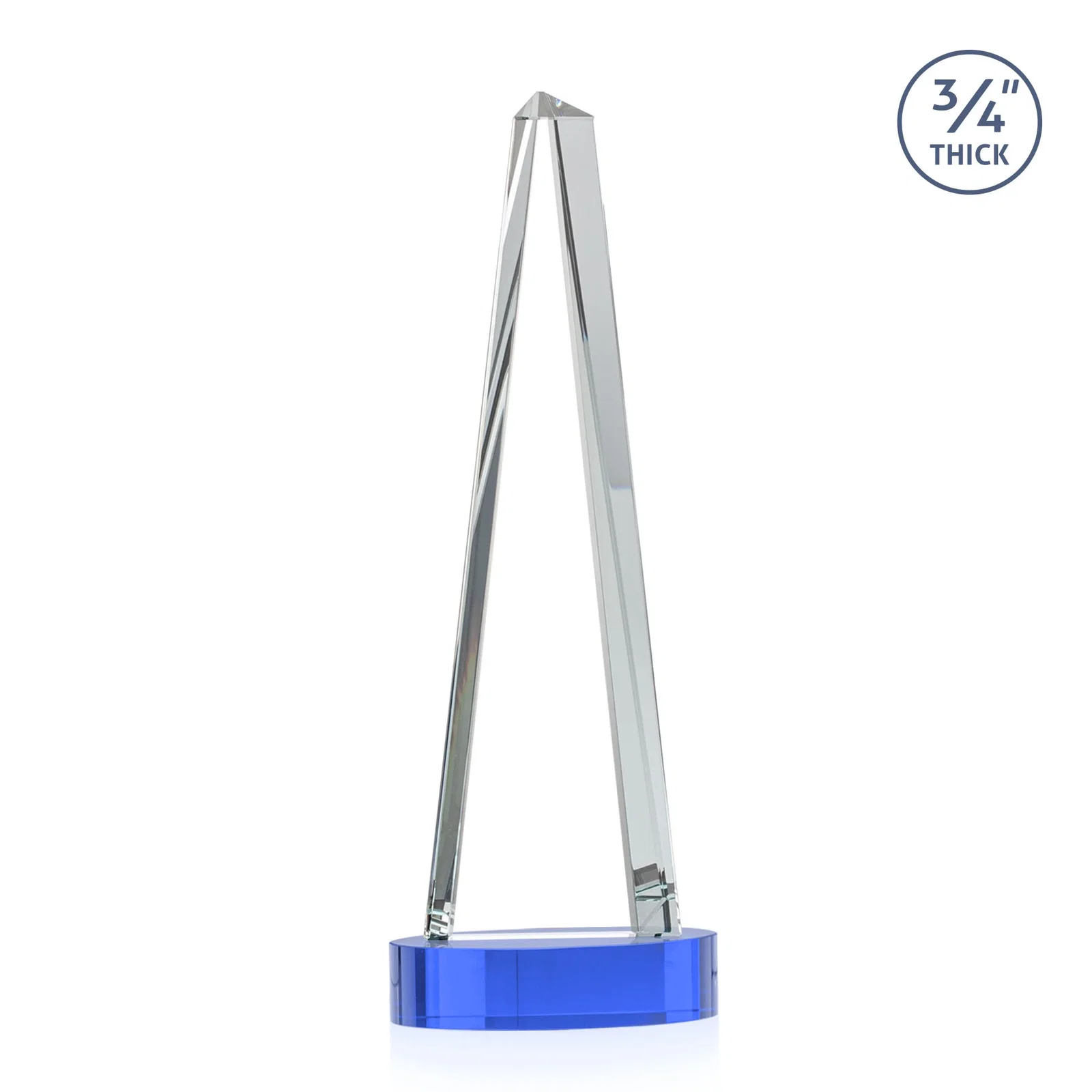 Promotional Starfire Crystal Tower Award, 3/4 Inch Thick, Alberton Base, with your logo for company anniversary events