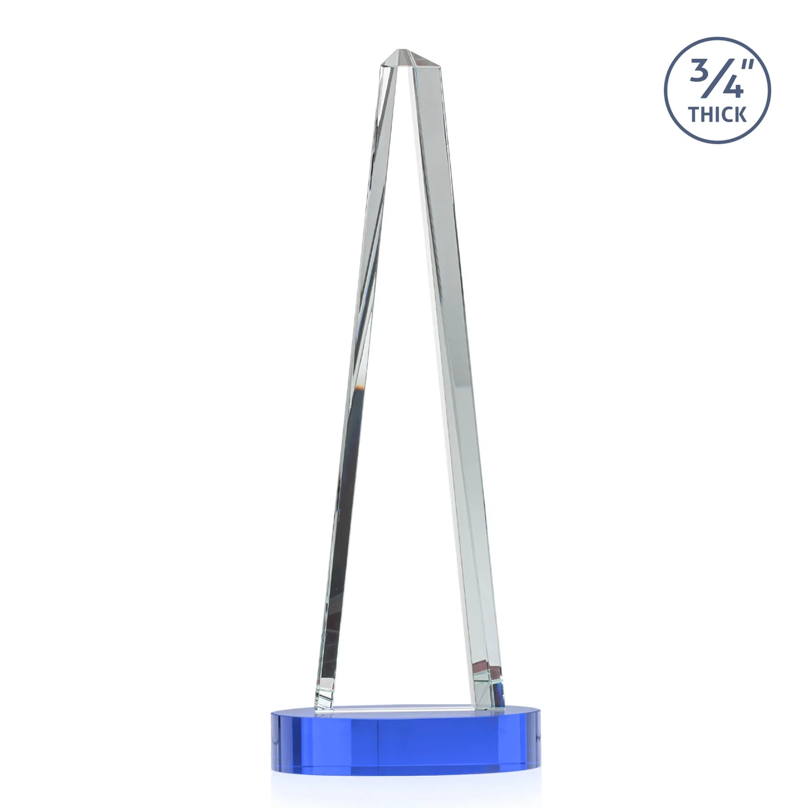 Branded Starfire Crystal Tower Award, 3/4 Inch Thick, Alberton Base, with your logo for employee recognition